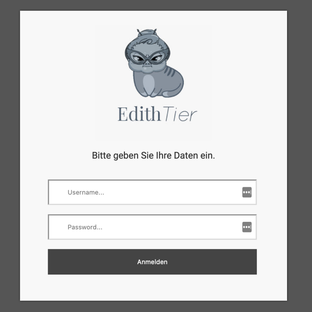 EdithTier - Anmeldemaske