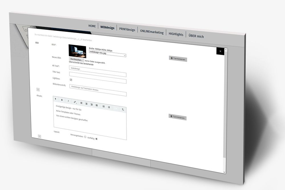 Inhaltspflege mit dem CMS EdithTier